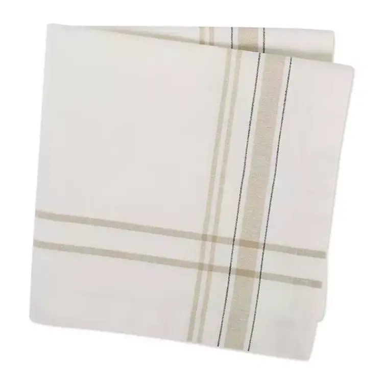 Table Linens-Kirklands Home Chambray French Stripe Napkins, Set of 6 White