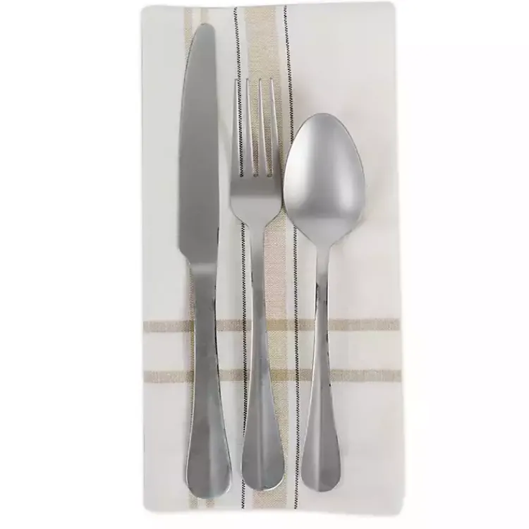 Table Linens-Kirklands Home Chambray French Stripe Napkins, Set of 6 White