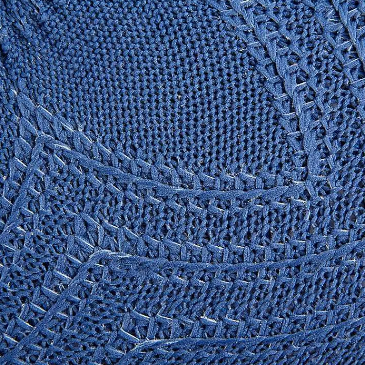 Table Linens-Kirklands Home French Woven Round Placemats, Set of 6 Blue