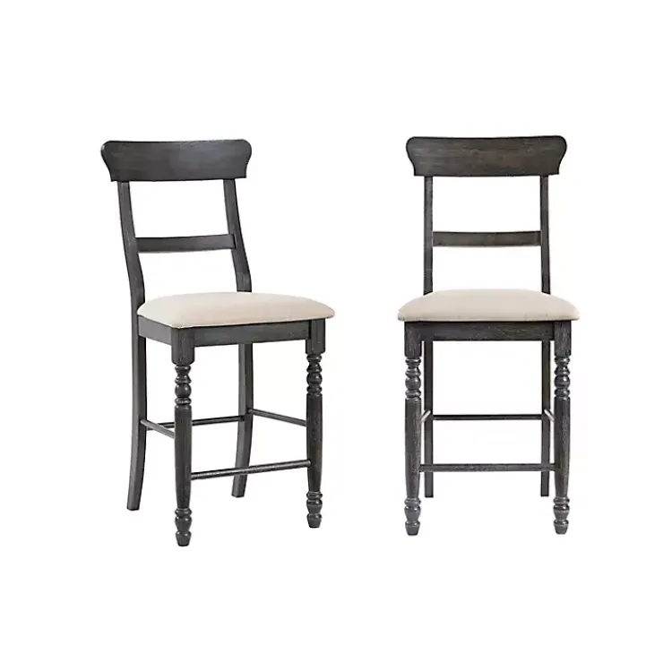 Bar Stools & Counter Height Stools-Kirklands Home Muse Counter Chairs, Set of 2 Gray