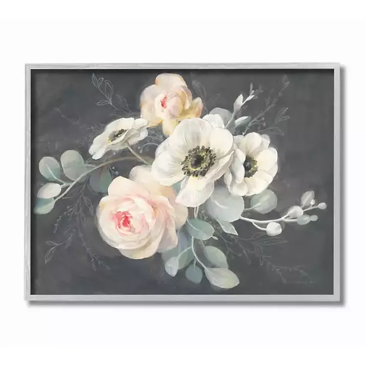 Framed Art-Kirklands Home Chalk Flowers Framed Giclee Canvas Art Print