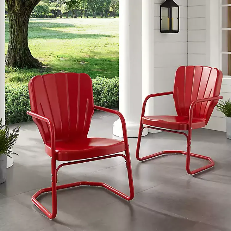 Outdoor Seating-Kirklands Home Metal Ridgeland 2-pc. Chair Set Red