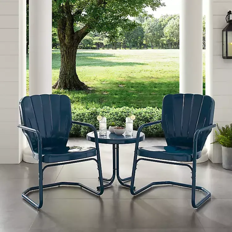 Outdoor Sets-Kirklands Home Madison 3-pc. Chat Set Blue