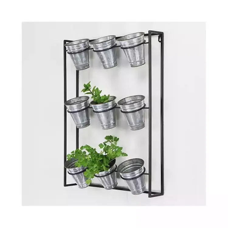 Planters-Kirklands Home Galvanized Wall Holder Planter Silver