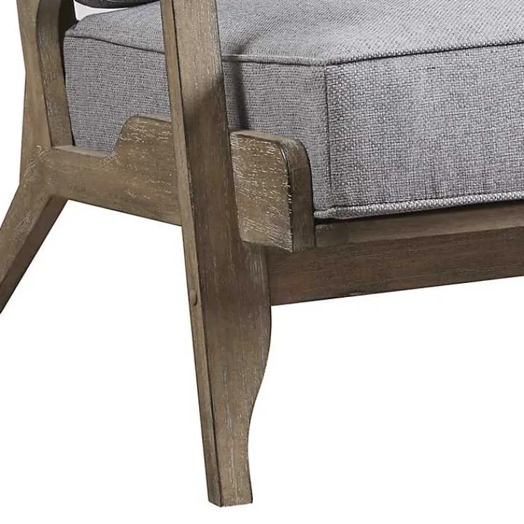 Accent Chairs-Kirklands Home and Distressed Wooden Malibu Accent Chair Gray
