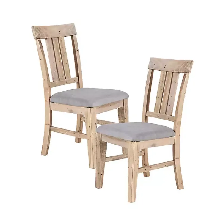 Dining Chairs-Kirklands Home Gray Natural Wooden Sonoma Dining Chairs, Set of 2 Tan