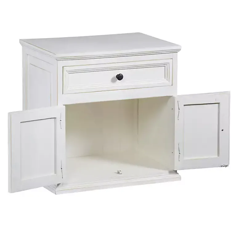 Nightstands-Kirklands Home Distressed Nightstand White