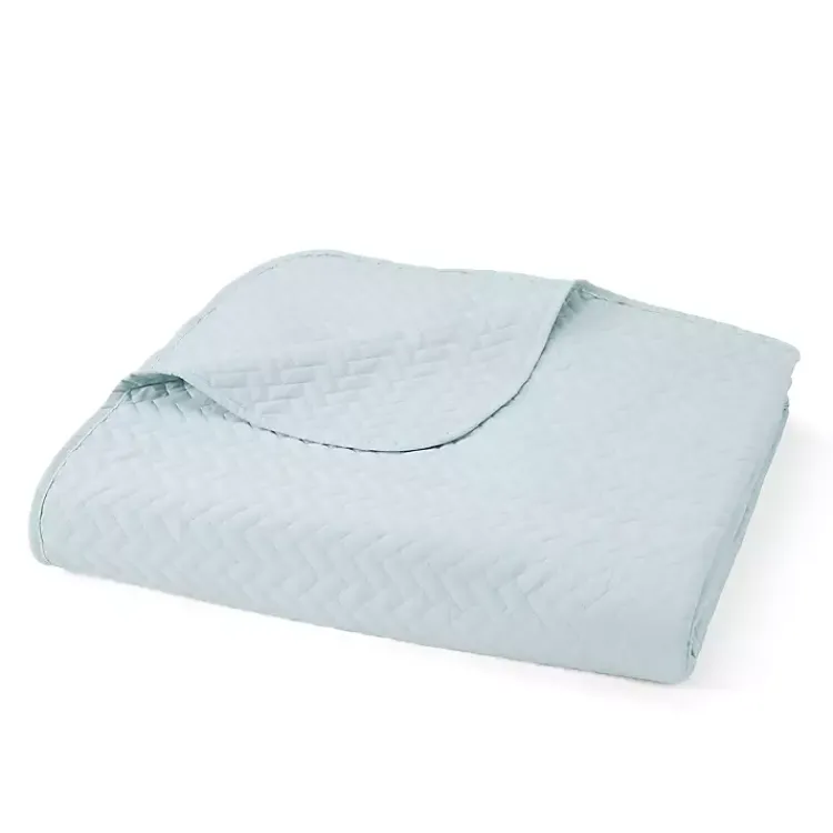 Bedspreads & Coverlets-Kirklands Home Pale Herring 3-pc. King Quilted Coverlet Set Blue