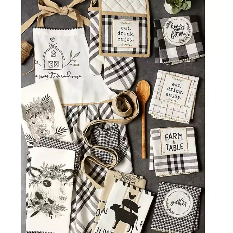 Kitchen Accessories-Kirklands Home Black and White Animal Kitchen Towels, Set of 3