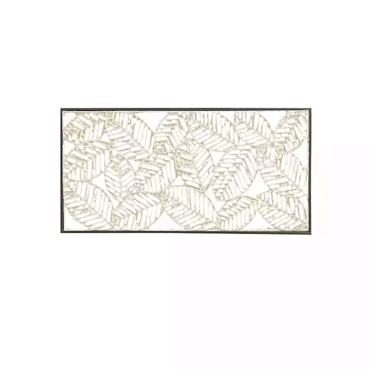 Wall Plaques-Kirklands Home Paper Cloaked Leaves Metal Plaque White