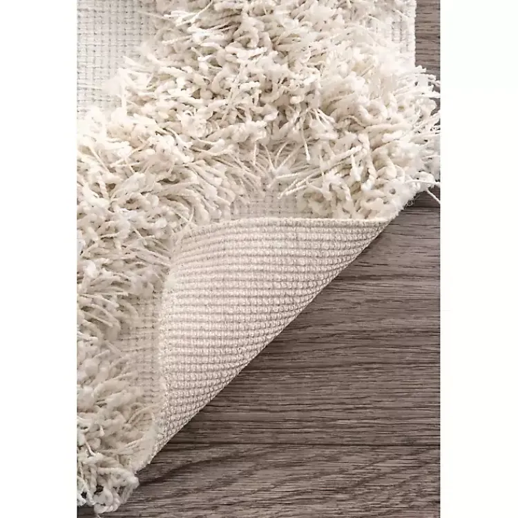 Area Rugs-Kirklands Home Francis Diamond Shaggy Area Rug, 4x6 White