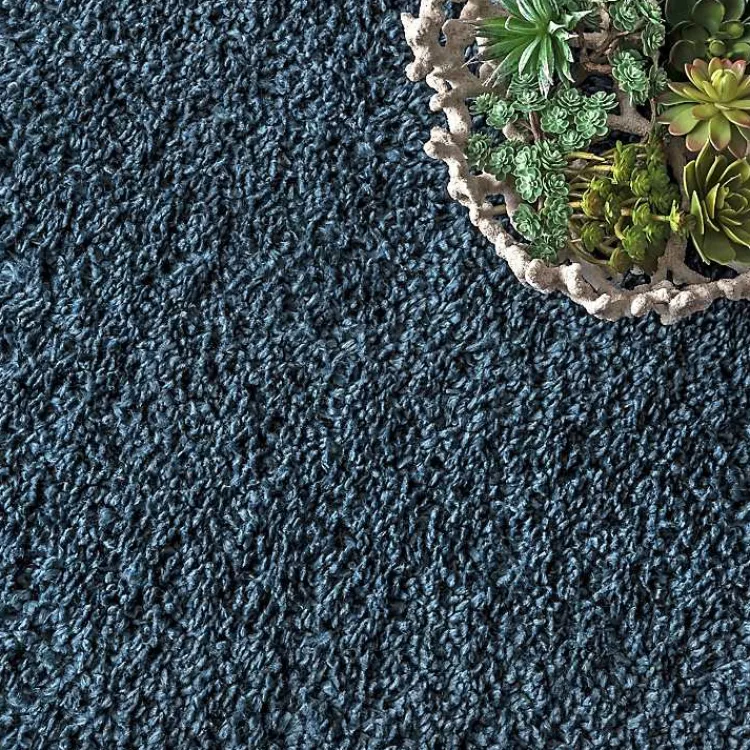 Area Rugs-Kirklands Home Neva Plush Shag Area Rug, 5x7 Blue