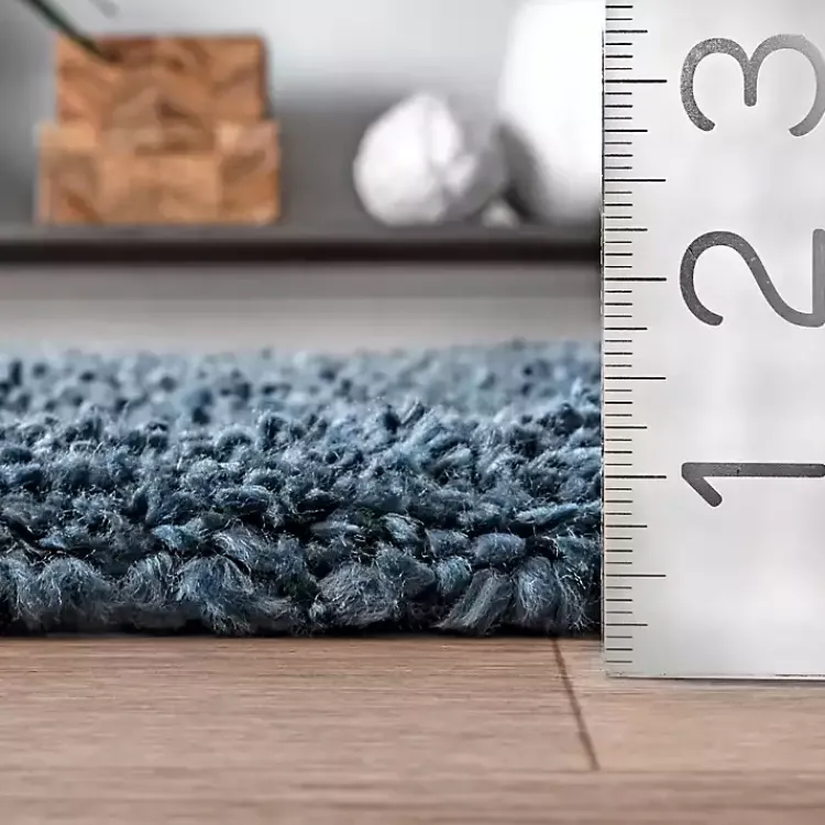 Area Rugs-Kirklands Home Neva Plush Shag Area Rug, 5x7 Blue