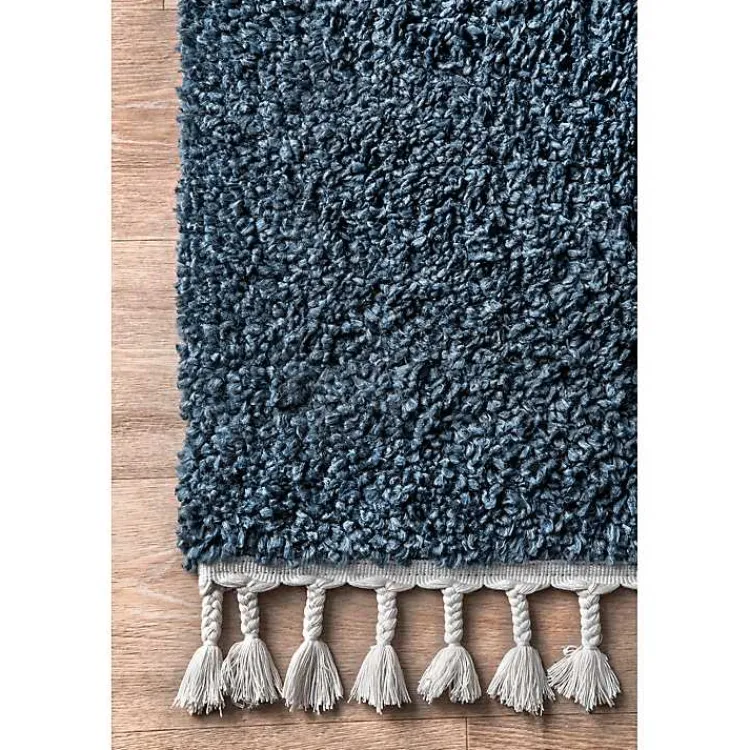 Area Rugs-Kirklands Home Neva Plush Shag Area Rug, 5x7 Blue