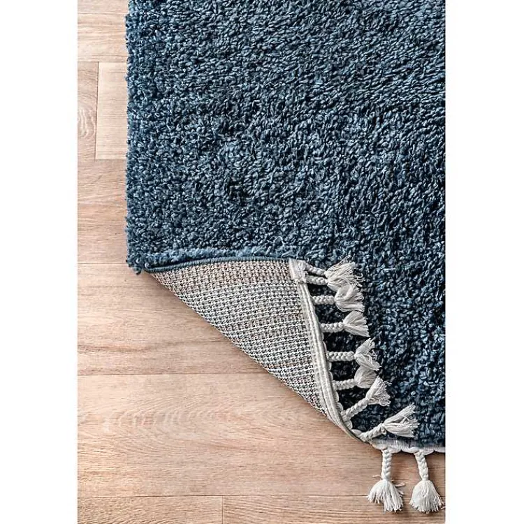 Area Rugs-Kirklands Home Neva Plush Shag Area Rug, 5x7 Blue