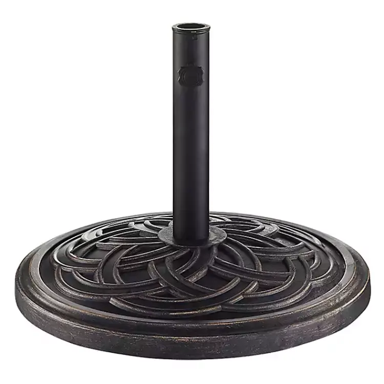 Outdoor Accent Furniture-Kirklands Home Bronze Medallion Round Umbrella Base Brown