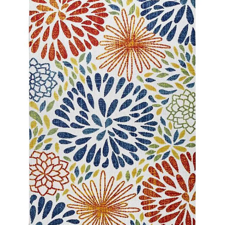 Outdoor Rugs-Kirklands Home Multicolor Burst Indoor/Outdoor Area Rug, 5x8