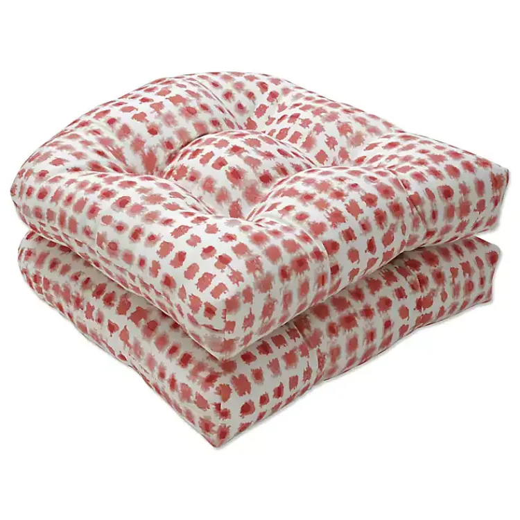 Outdoor Cushions & Pillows-Kirklands Home Coral Dotted 2-pc. Outdoor Chair Cushion Set