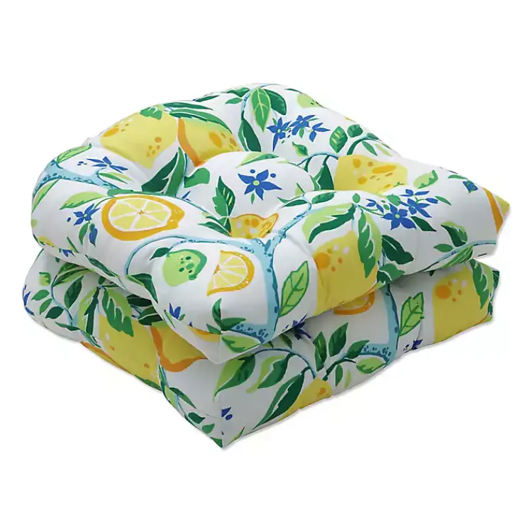 Outdoor Cushions & Pillows-Kirklands Home Lemon Vine 2-pc. Outdoor Chair Cushion Set