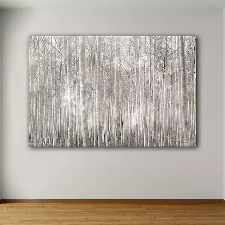 Canvas Art-Kirklands Home Birch Trees Canvas Art Print Gray