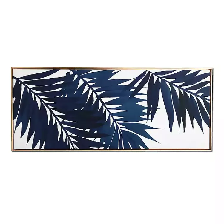 Canvas Art-Kirklands Home Blue Palms Framed Canvas Art Print