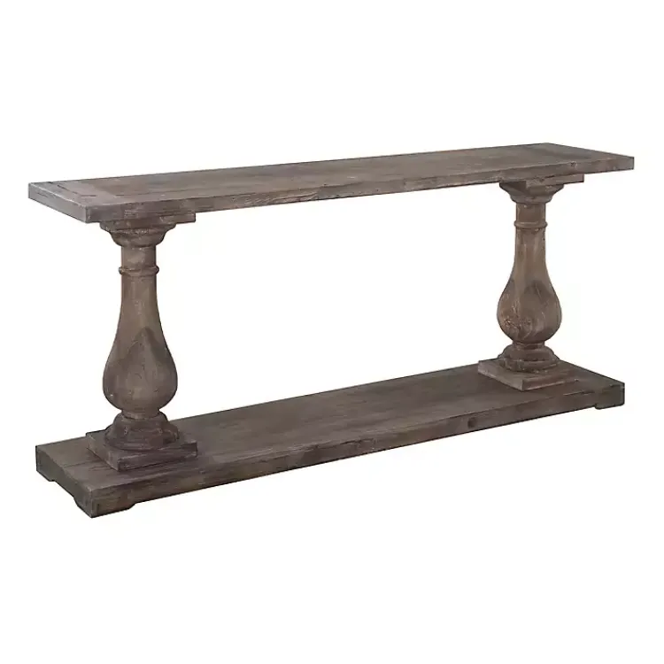 Console Tables-Kirklands Home Reclaimed Pine Caroline Console Table Brown
