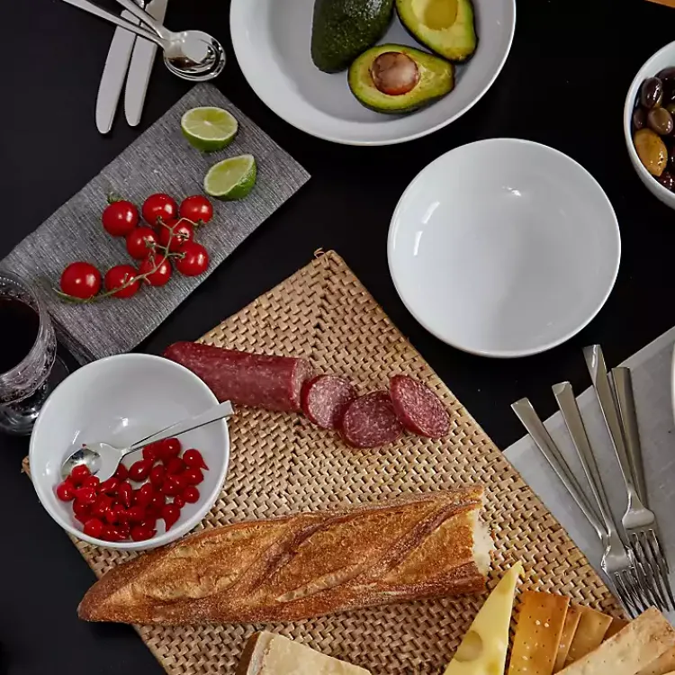 Dinnerware-Kirklands Home Ceramic Pasta Bowls, Set of 4 White