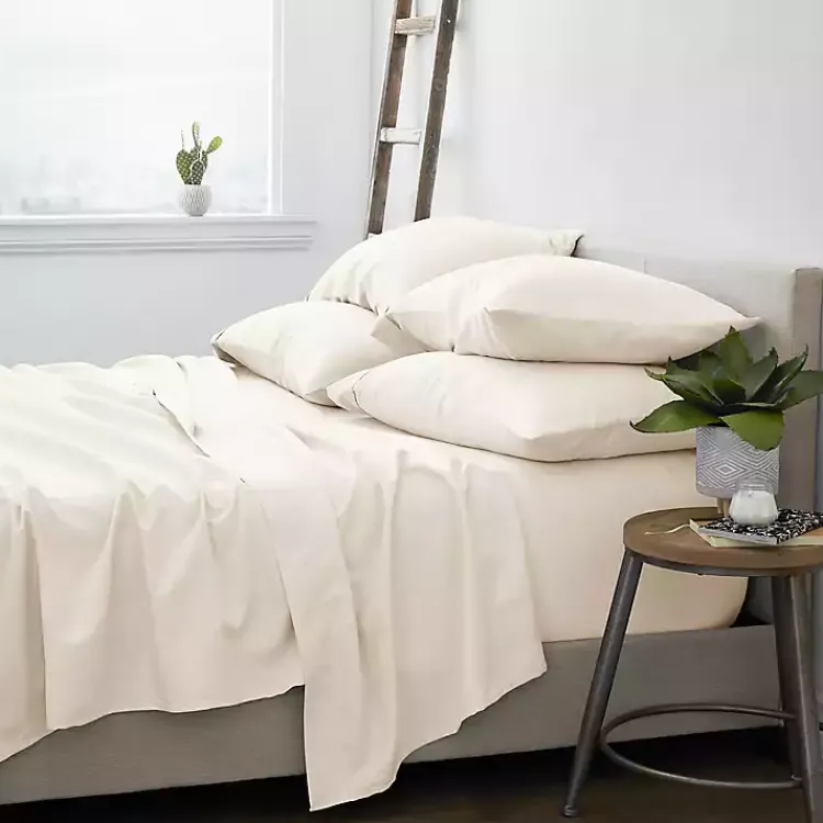 Bed Sheets-Kirklands Home Ultra Soft 6-pc. King Sheet Set Ivory