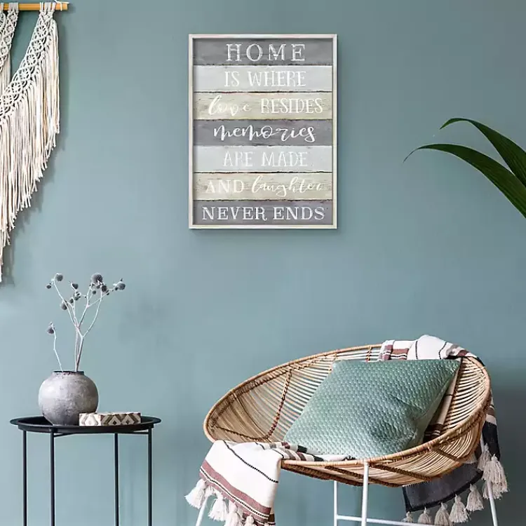 Wall Quotes & Signs-Kirklands Home Laughter Never Ends Framed Canvas Art Print