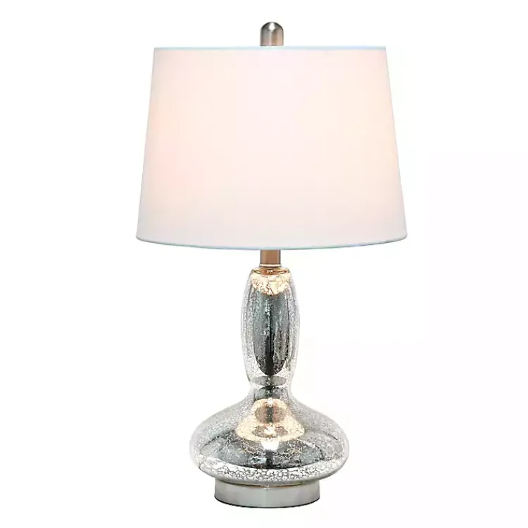 Table Lamps-Kirklands Home Mercury Glass Curvy Table Lamp White