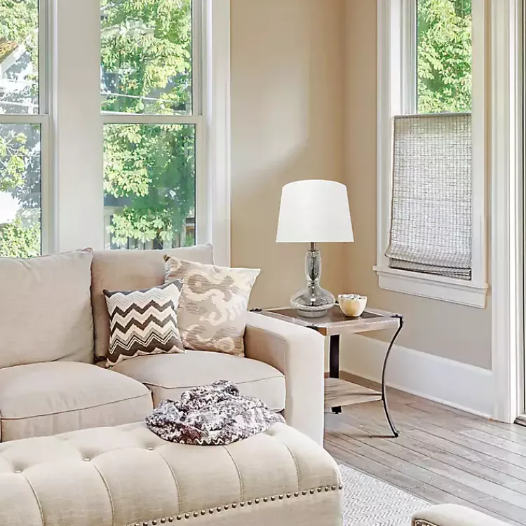 Table Lamps-Kirklands Home Mercury Glass Curvy Table Lamp White