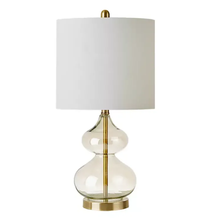 Table Lamps-Kirklands Home Curved Glass Table Lamps, Set of 2 Gold