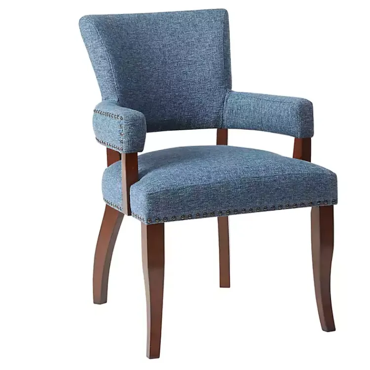 Dining Chairs-Kirklands Home Warms Nailhead Trim Dining Chair Blue