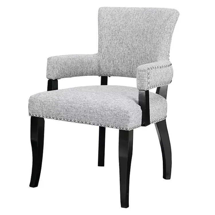 Dining Chairs-Kirklands Home Warms Nailhead Trim Dining Chair Gray