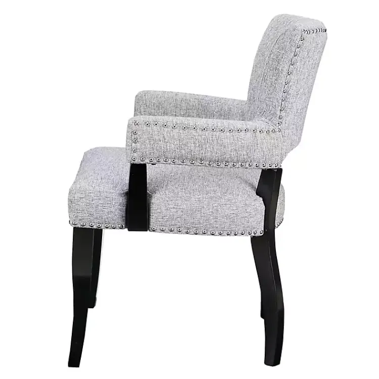 Dining Chairs-Kirklands Home Warms Nailhead Trim Dining Chair Gray