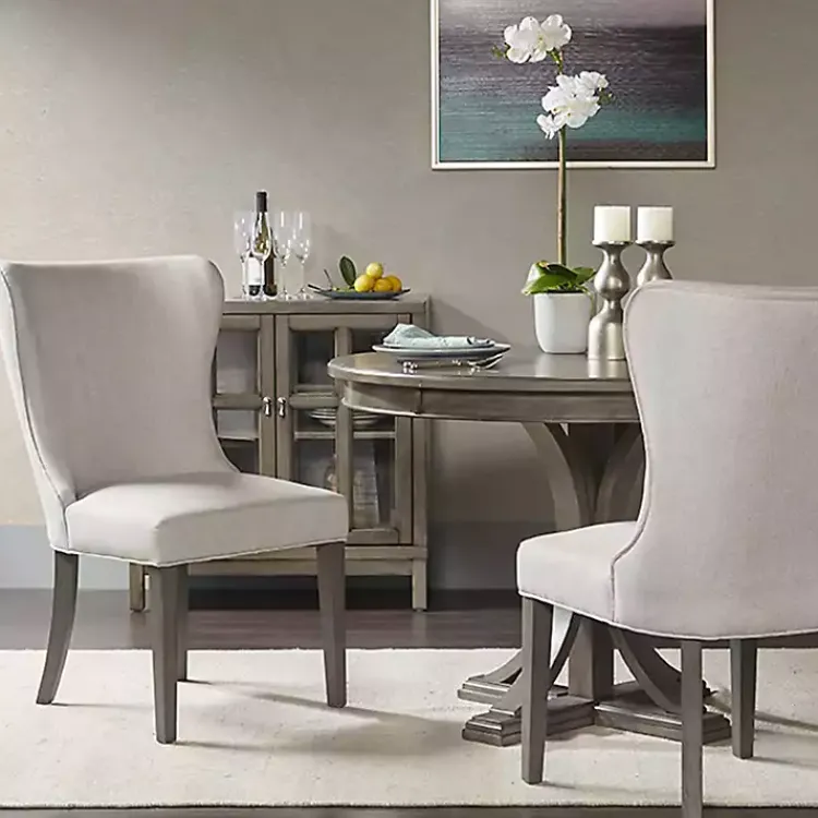 Dining Chairs-Kirklands Home Cream Curved Back Upholstered Dining Chair Ivory