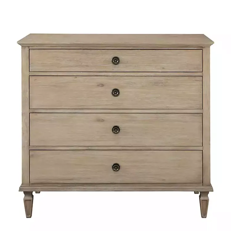 Dressers & Chests-Kirklands Home Brushed Birch 4-Drawer Wooden Dresser Tan