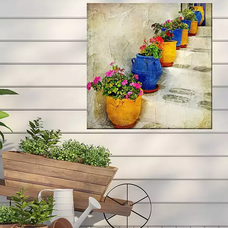 Outdoor Wall Decor-Kirklands Home Bright Pots Outdoor Canvas Art Print Multi