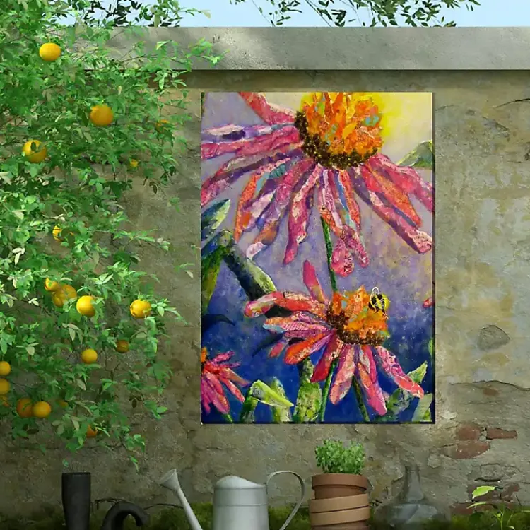 Outdoor Wall Decor-Kirklands Home Busy Bee Outdoor Canvas Art Print Multi