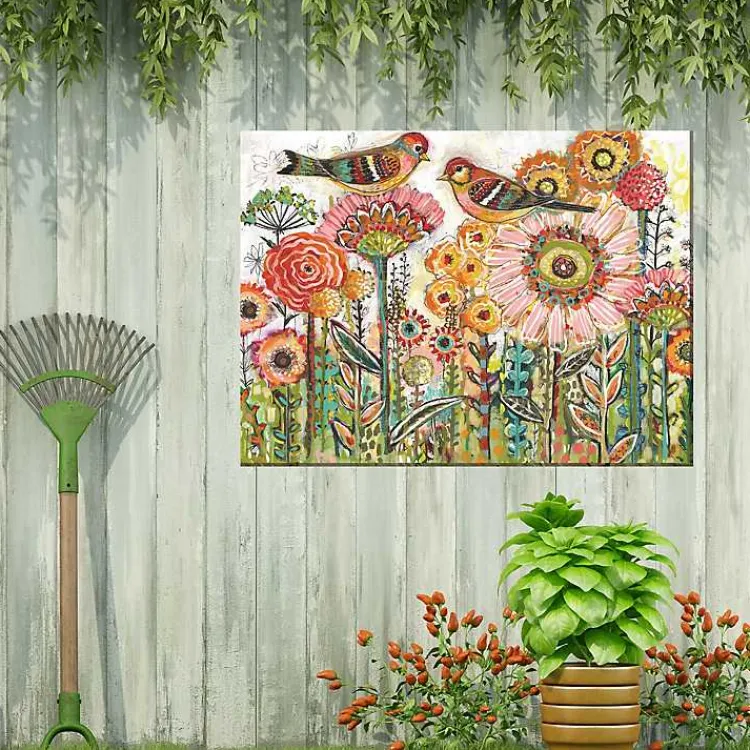 Outdoor Wall Decor-Kirklands Home Sweet Tweets Outdoor Canvas Art Print Multi