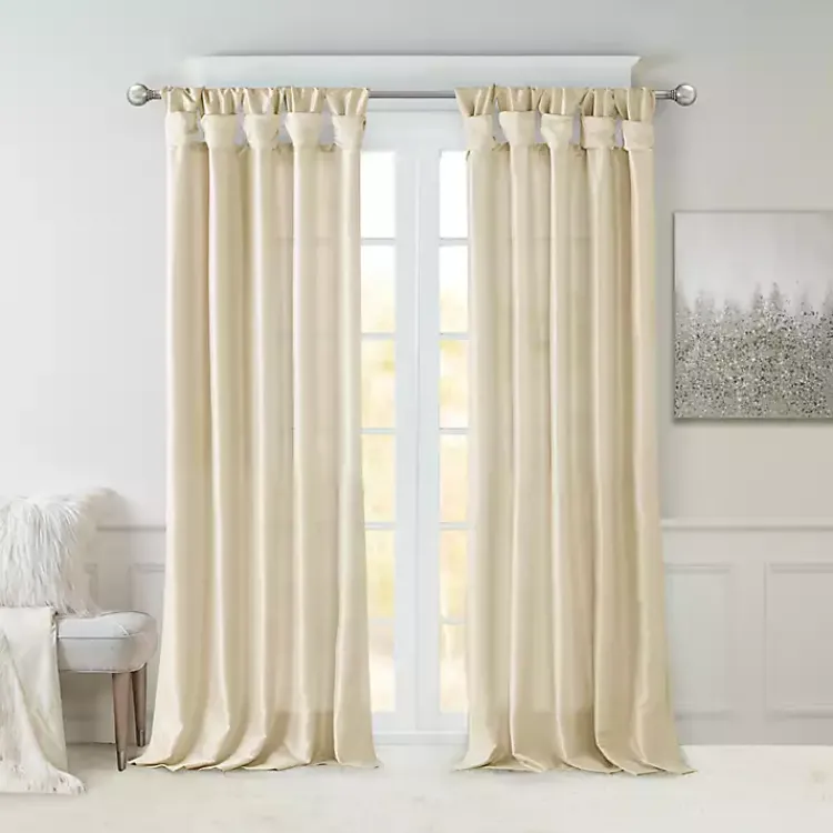 Curtains & Drapes-Kirklands Home Twist Top Curtain Panel, 108 in. Tan