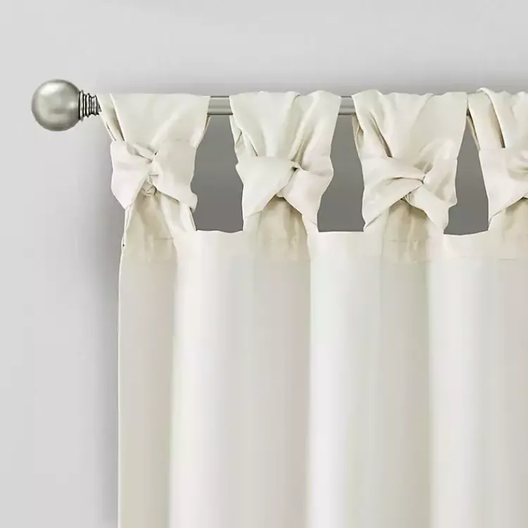 Curtains & Drapes-Kirklands Home Twist Top Curtain Panel, 120 in. White