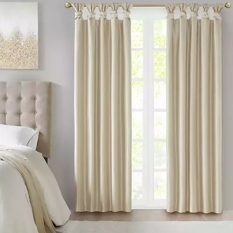 Curtains & Drapes-Kirklands Home Total Blackout Curtain Panel, 84 in. Tan