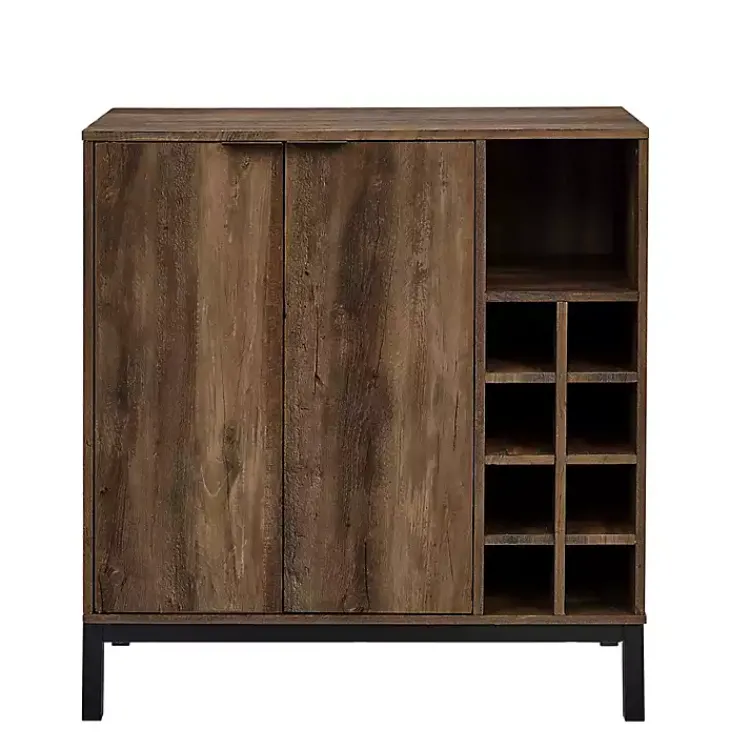Cabinets & Sideboards-Kirklands Home Reclaimed Wood Industrial Bar Cabinet Brown