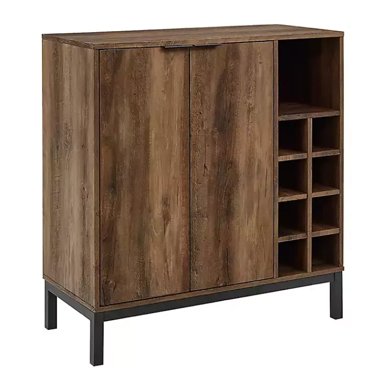 Cabinets & Sideboards-Kirklands Home Reclaimed Wood Industrial Bar Cabinet Brown