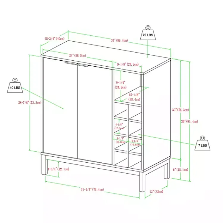 Cabinets & Sideboards-Kirklands Home Reclaimed Wood Industrial Bar Cabinet Brown