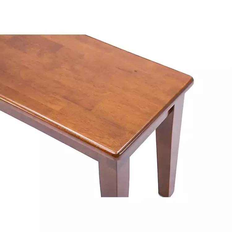 Dining Chairs-Kirklands Home Walnut Wooden Dining Bench Brown