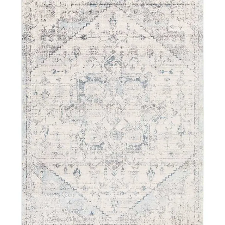 Area Rugs-Kirklands Home White Anita Distressed Area Rug, 7x10 Gray