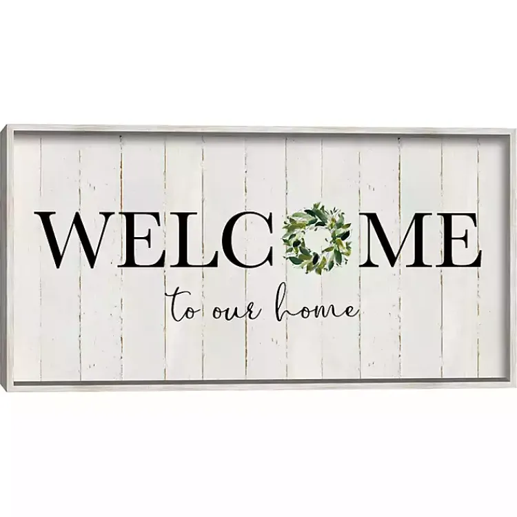 Wall Quotes & Signs-Kirklands Home Welcome To Our Home Wreath Wall Plaque