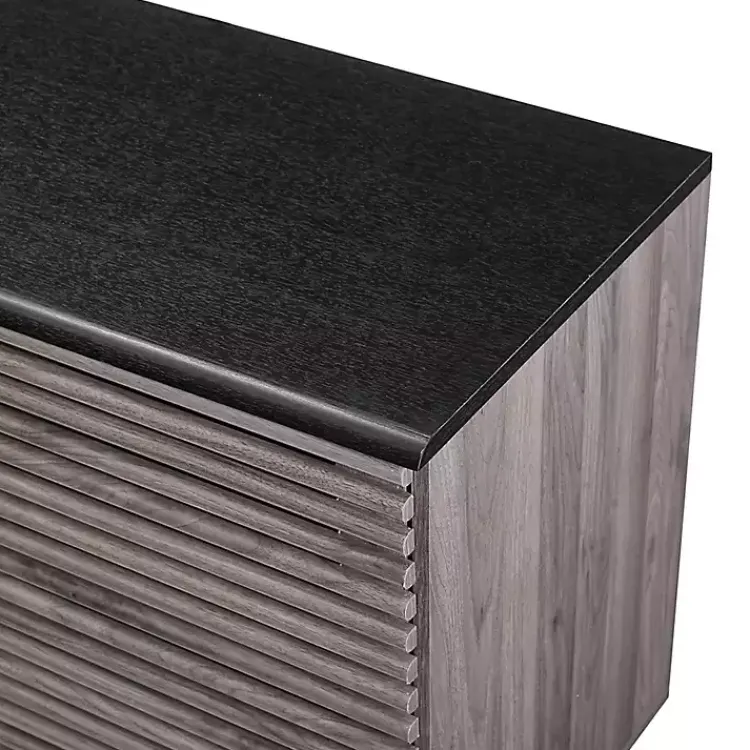 Cabinets & Sideboards-Kirklands Home Slate Slatted 4-Drawer Cabinet Gray